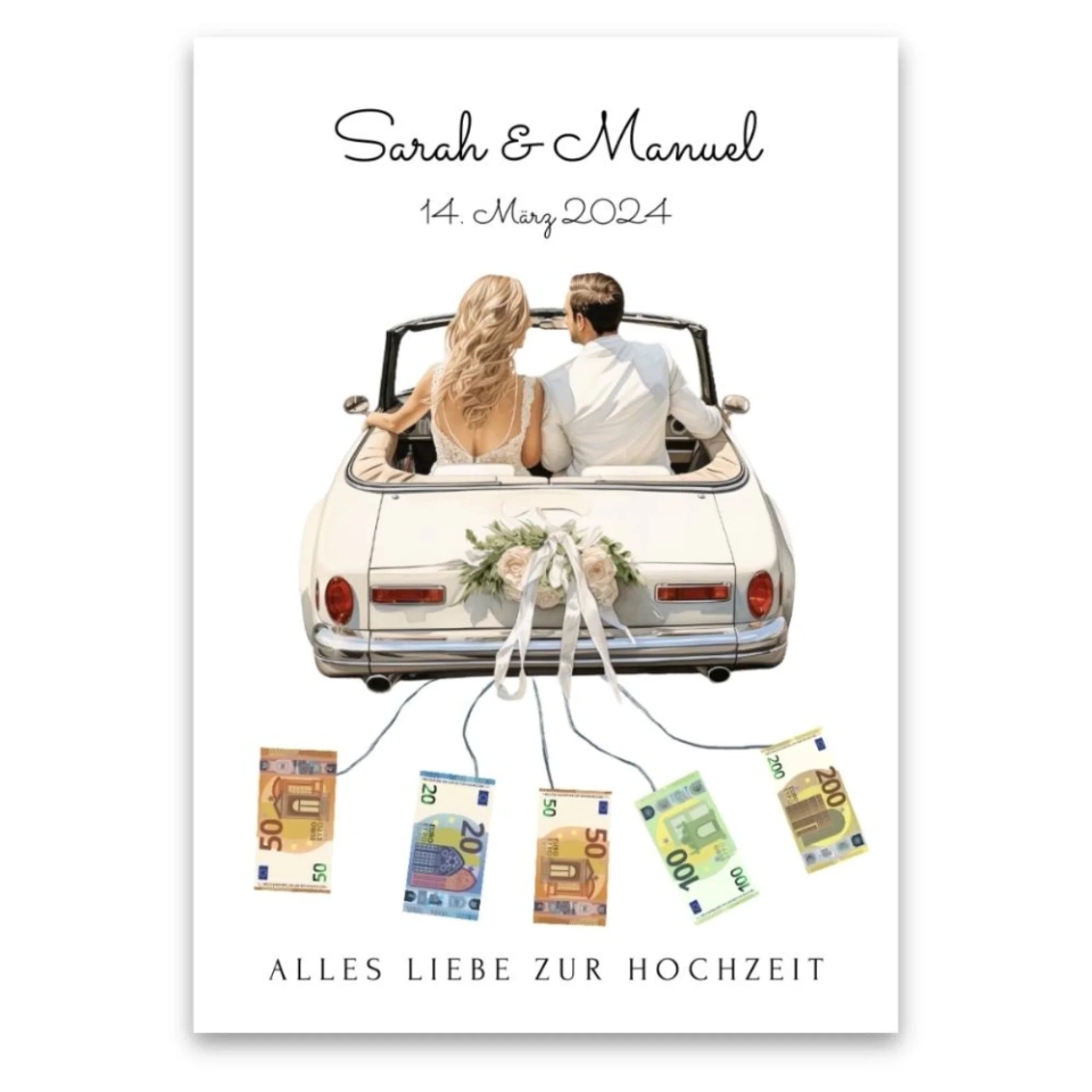 "Wedding Poster Bridal Couple" - Personalized Money Gift