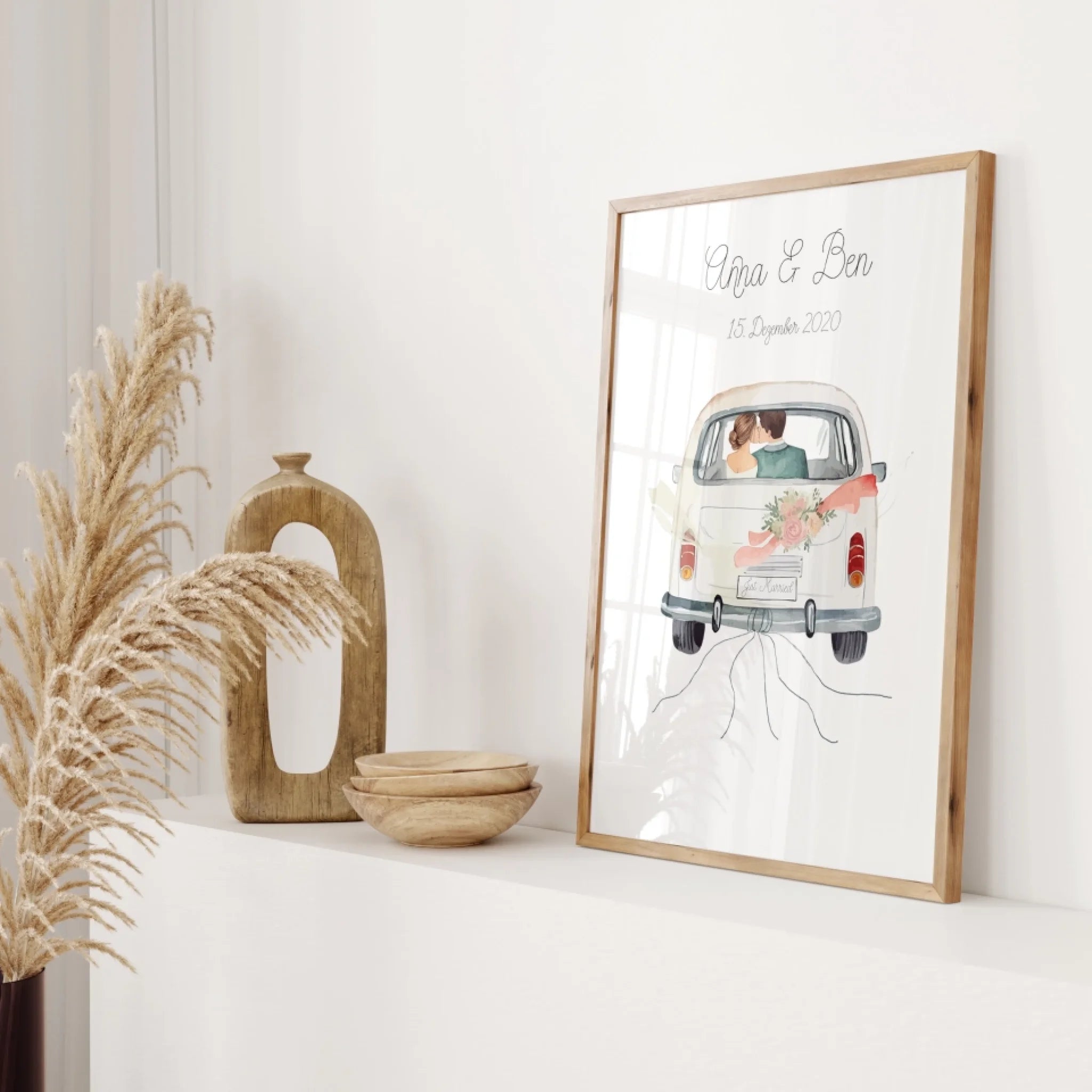 "Just Married" Poster - Personalized Wedding Gift