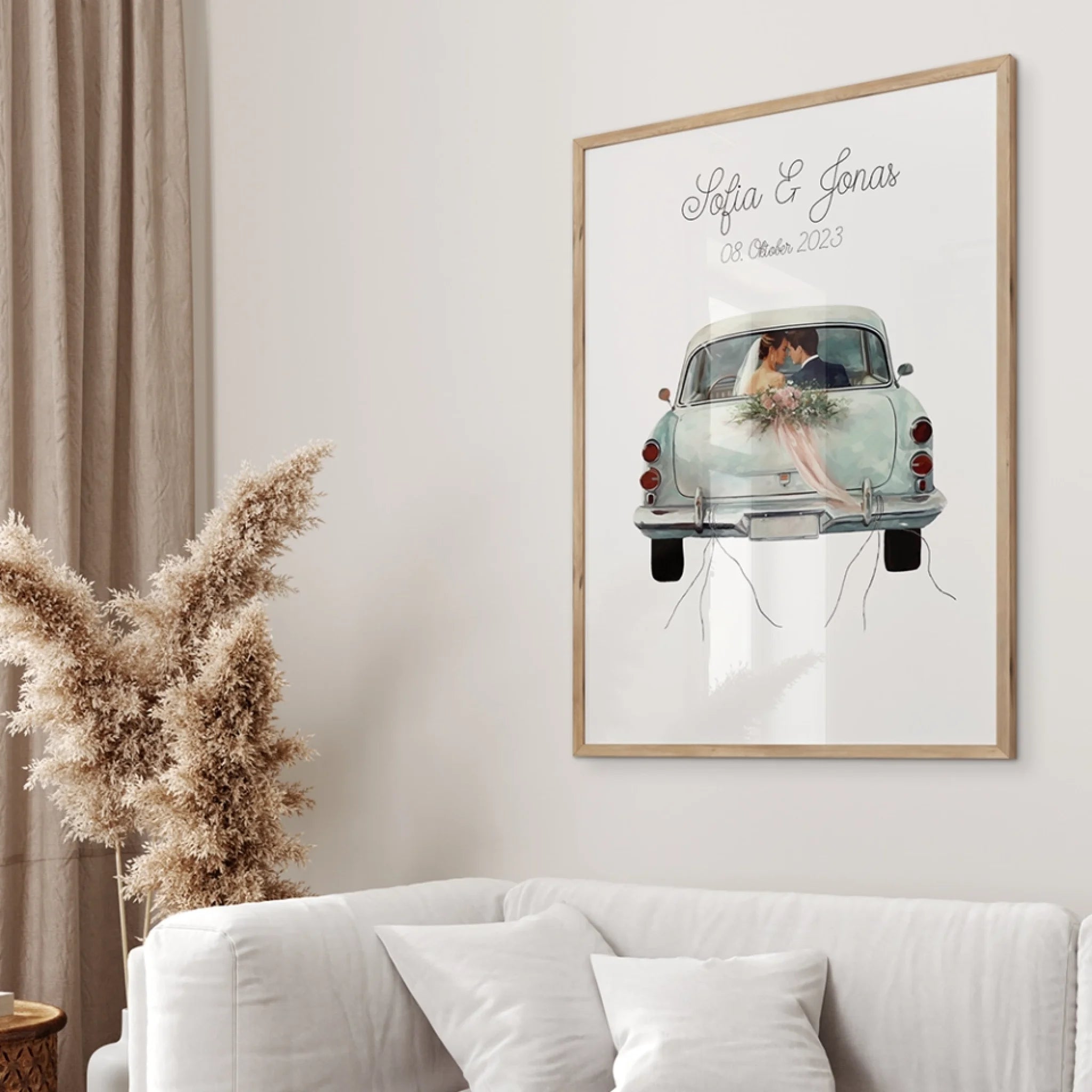 "Just Married" Poster - Personalized Wedding Gift