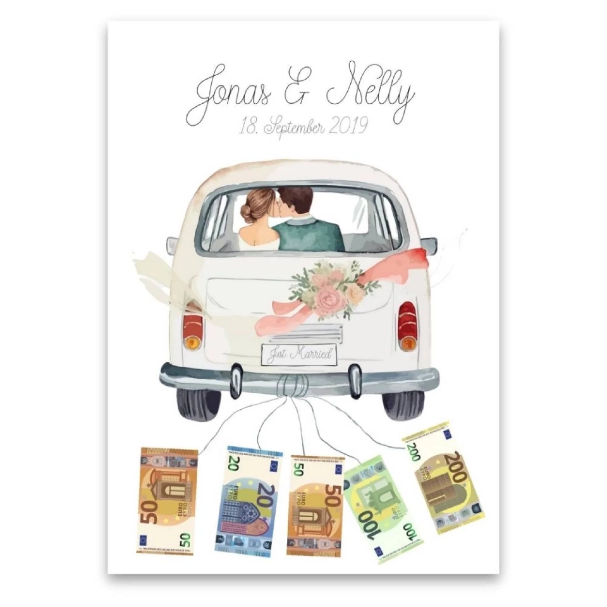 "Just Married" Poster - Personalized Wedding Gift