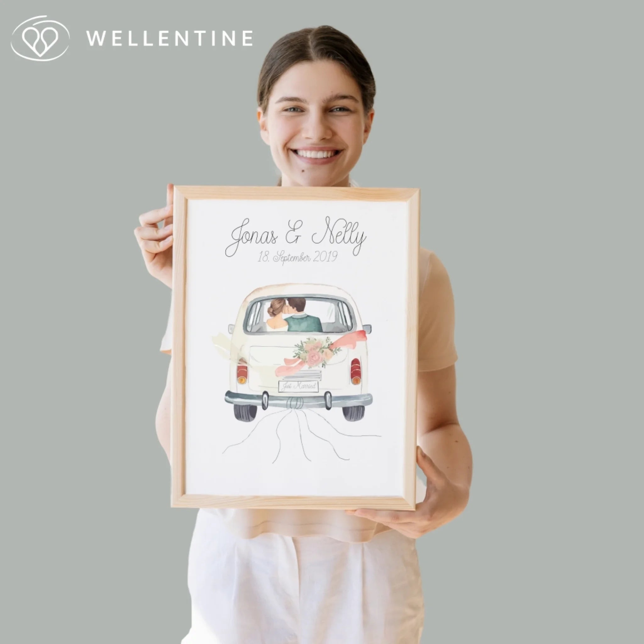 "Just Married" Poster - Personalized Wedding Gift