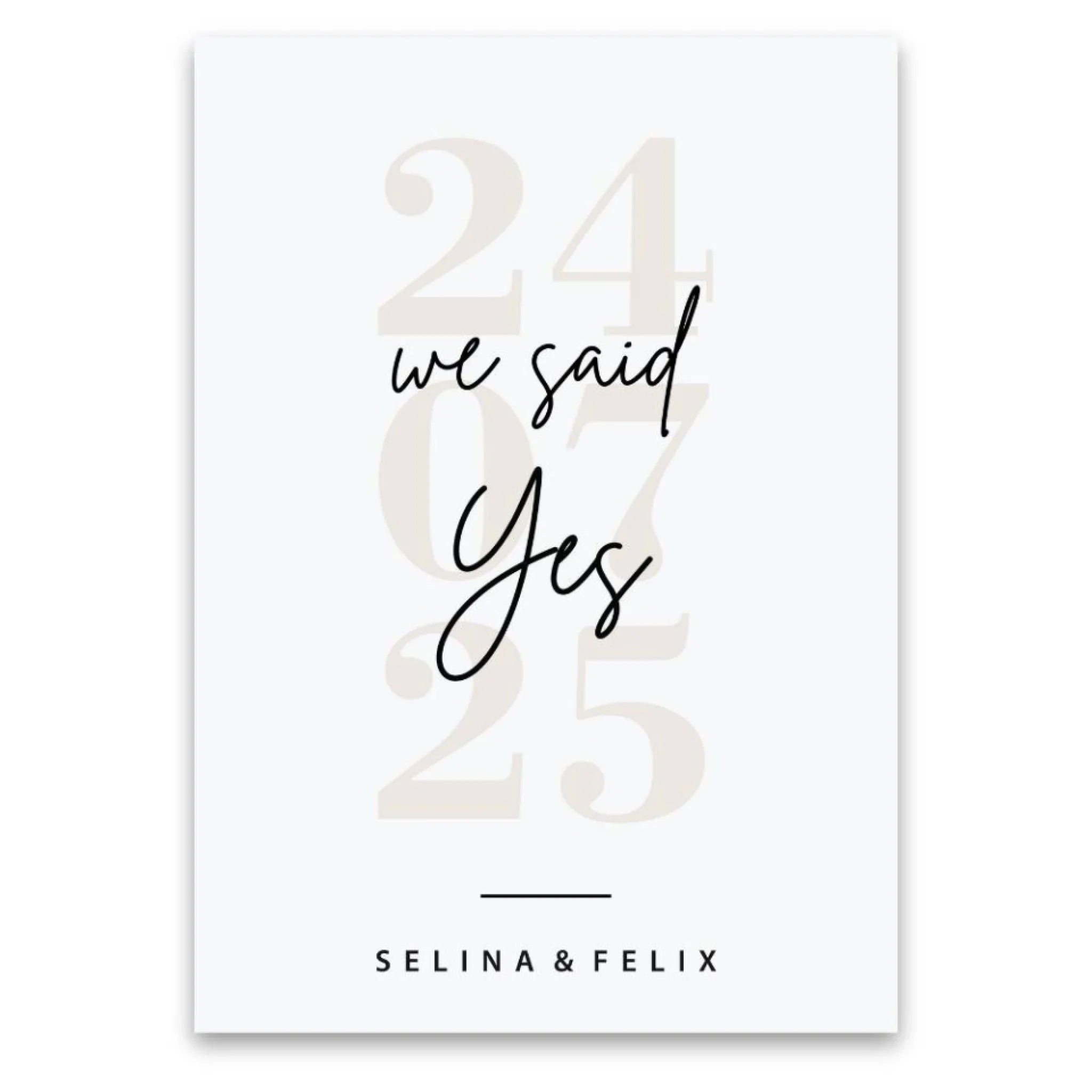 "We said yes" - Personalized Poster