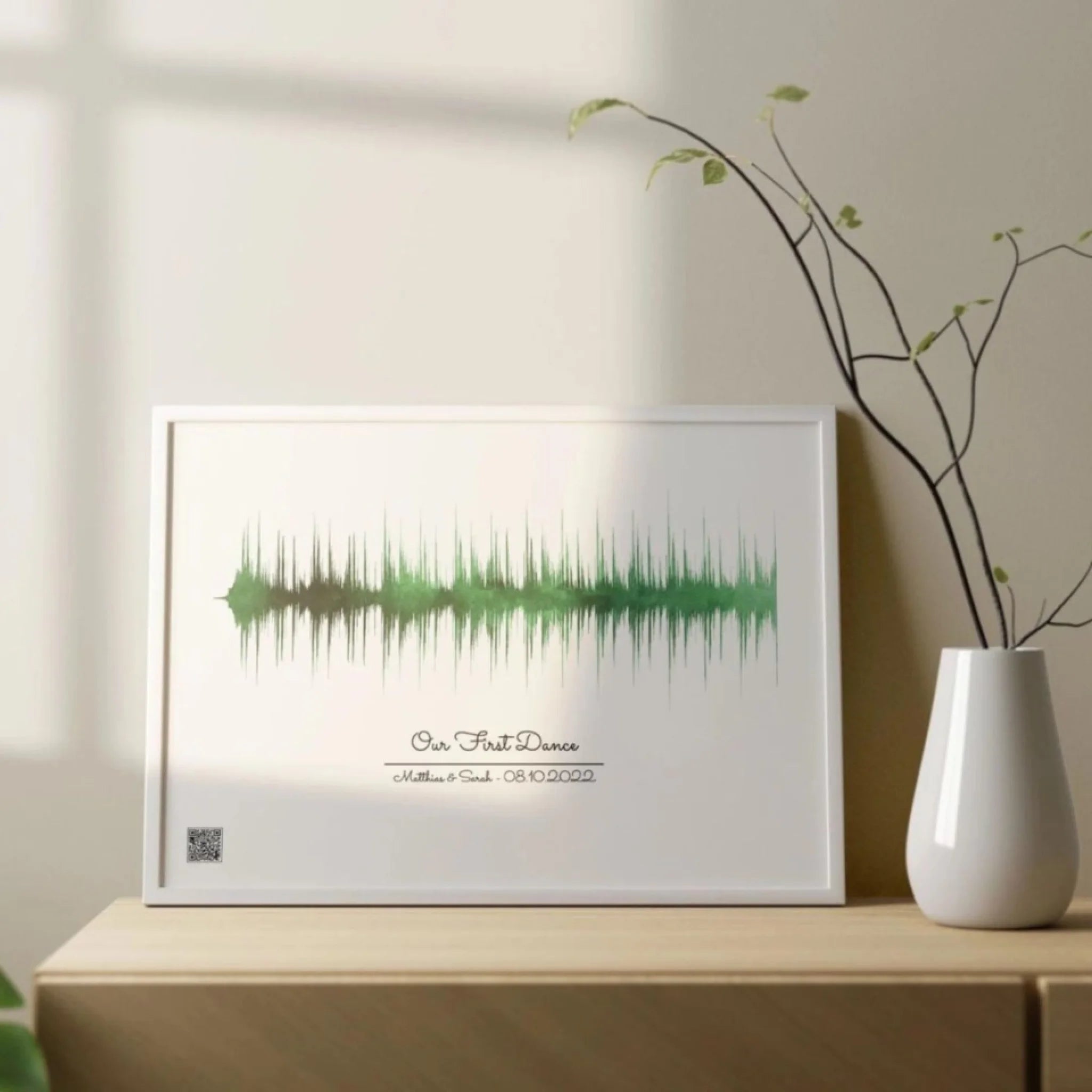 Personalisiertes Soundwave-Poster mit QR-Code