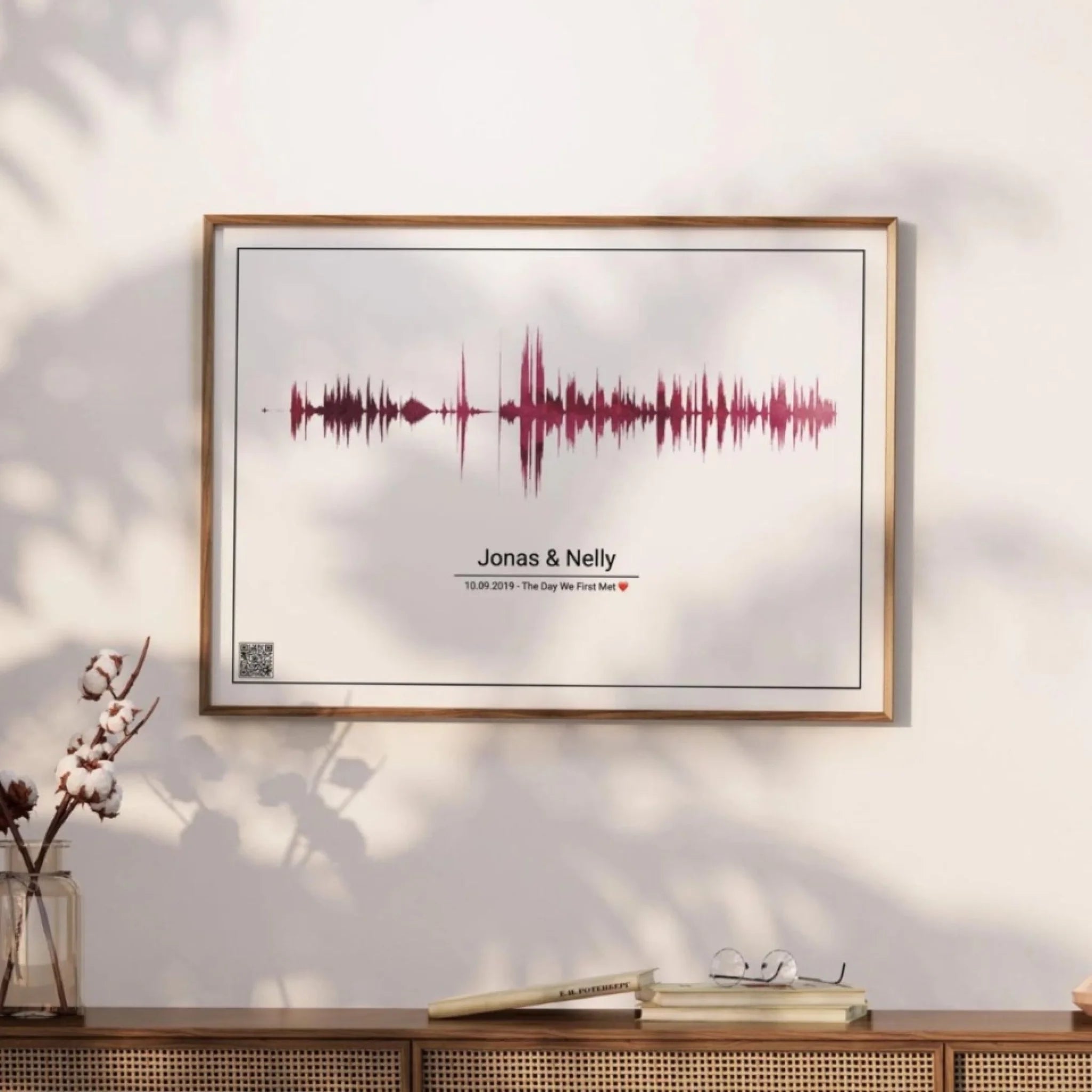 Personalisiertes Soundwave-Poster mit QR-Code