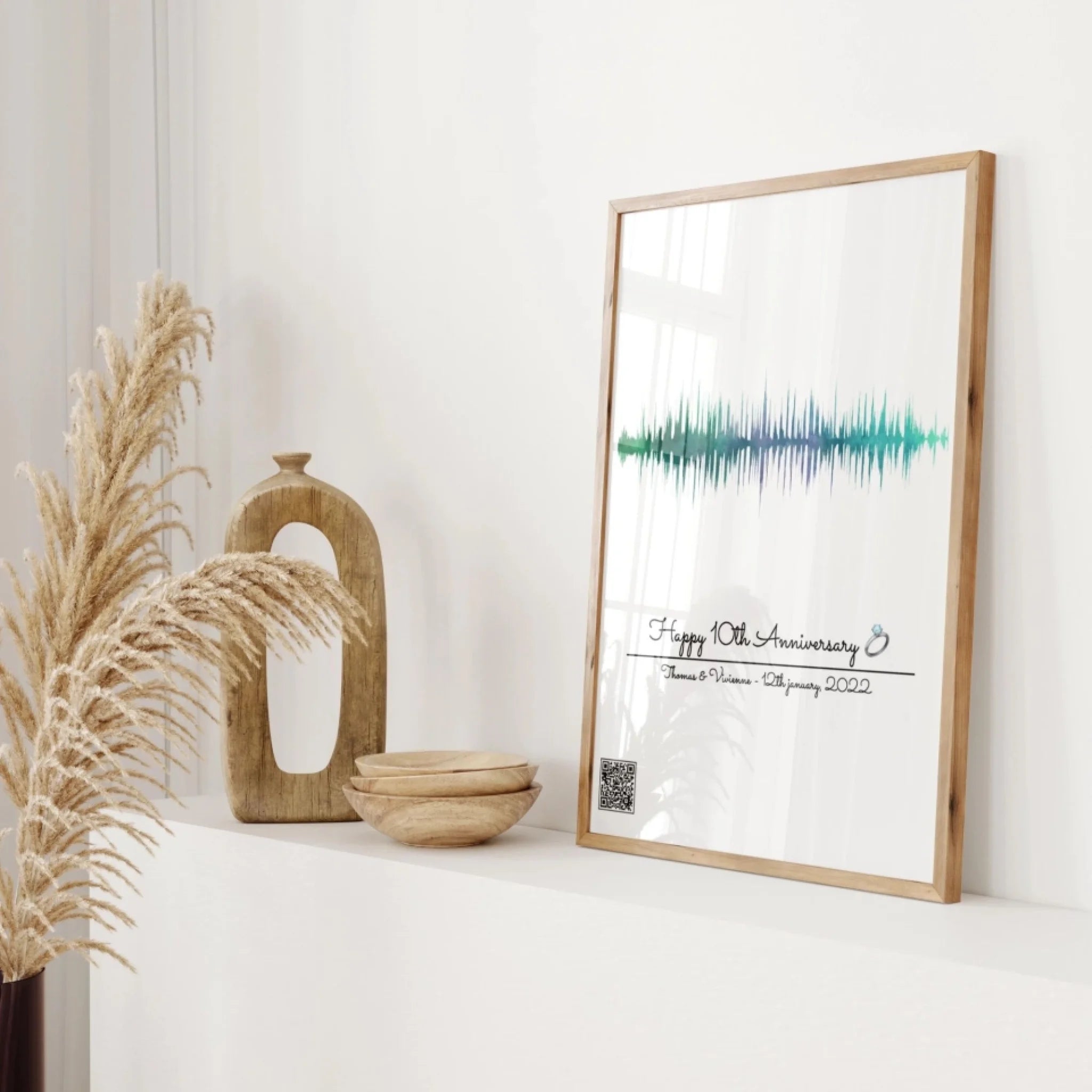 Personalisiertes Soundwave-Poster mit QR-Code