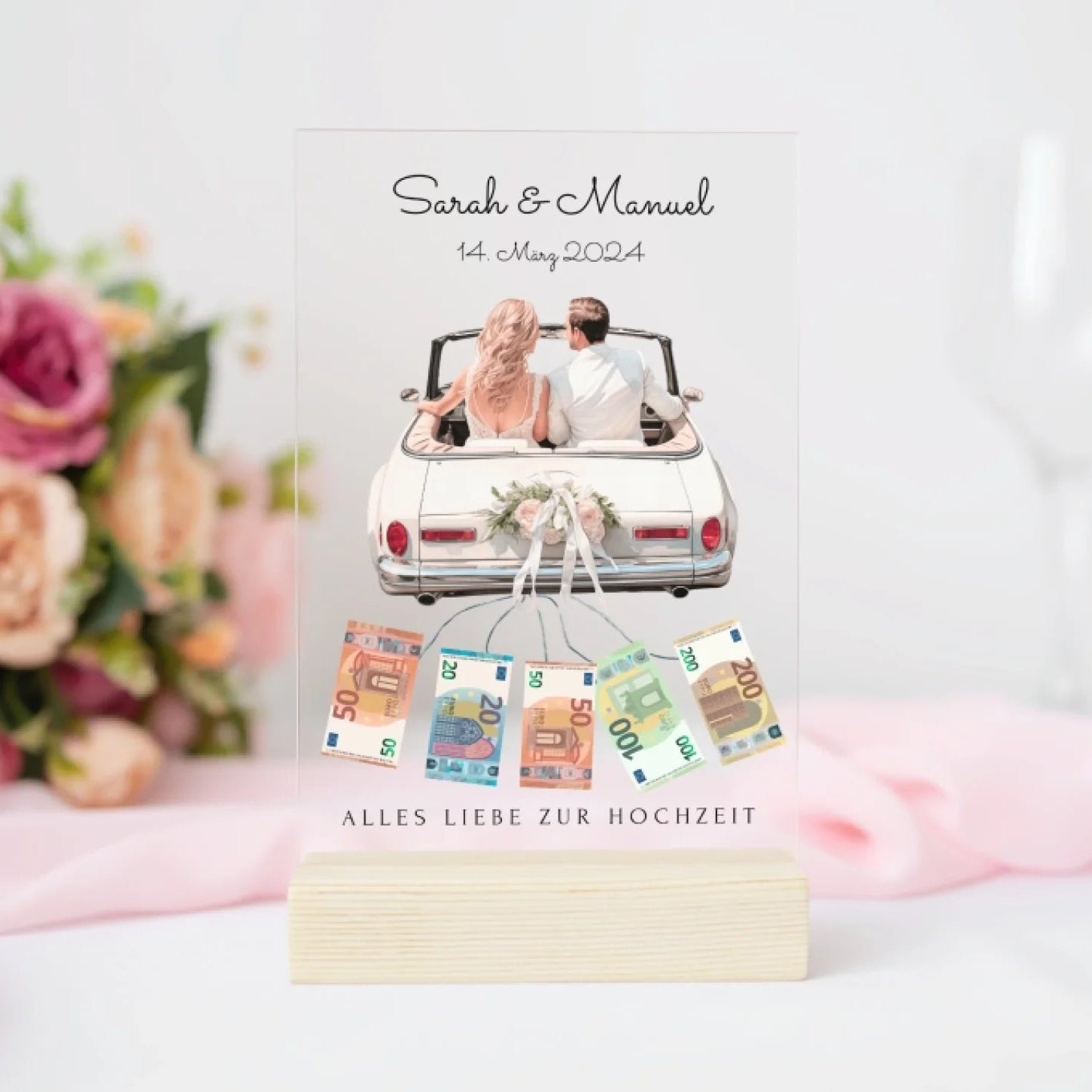 "Just Married" - Personalized Acrylic Glass | Wedding Gift
