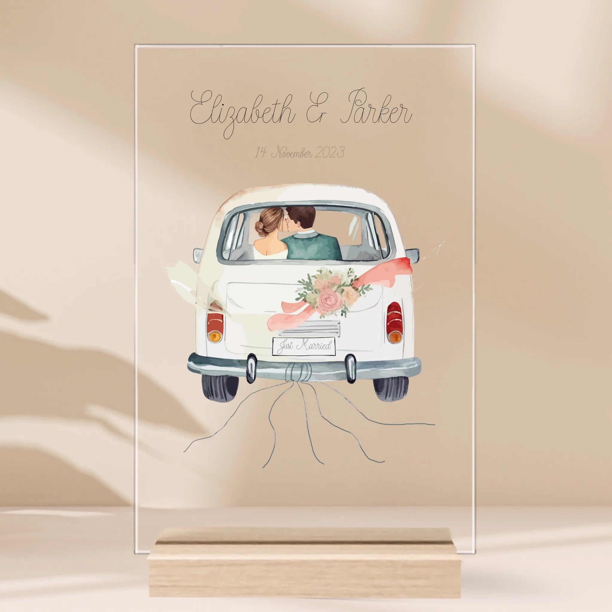 "Just Married" - Personalized Acrylic Glass | Wedding Gift