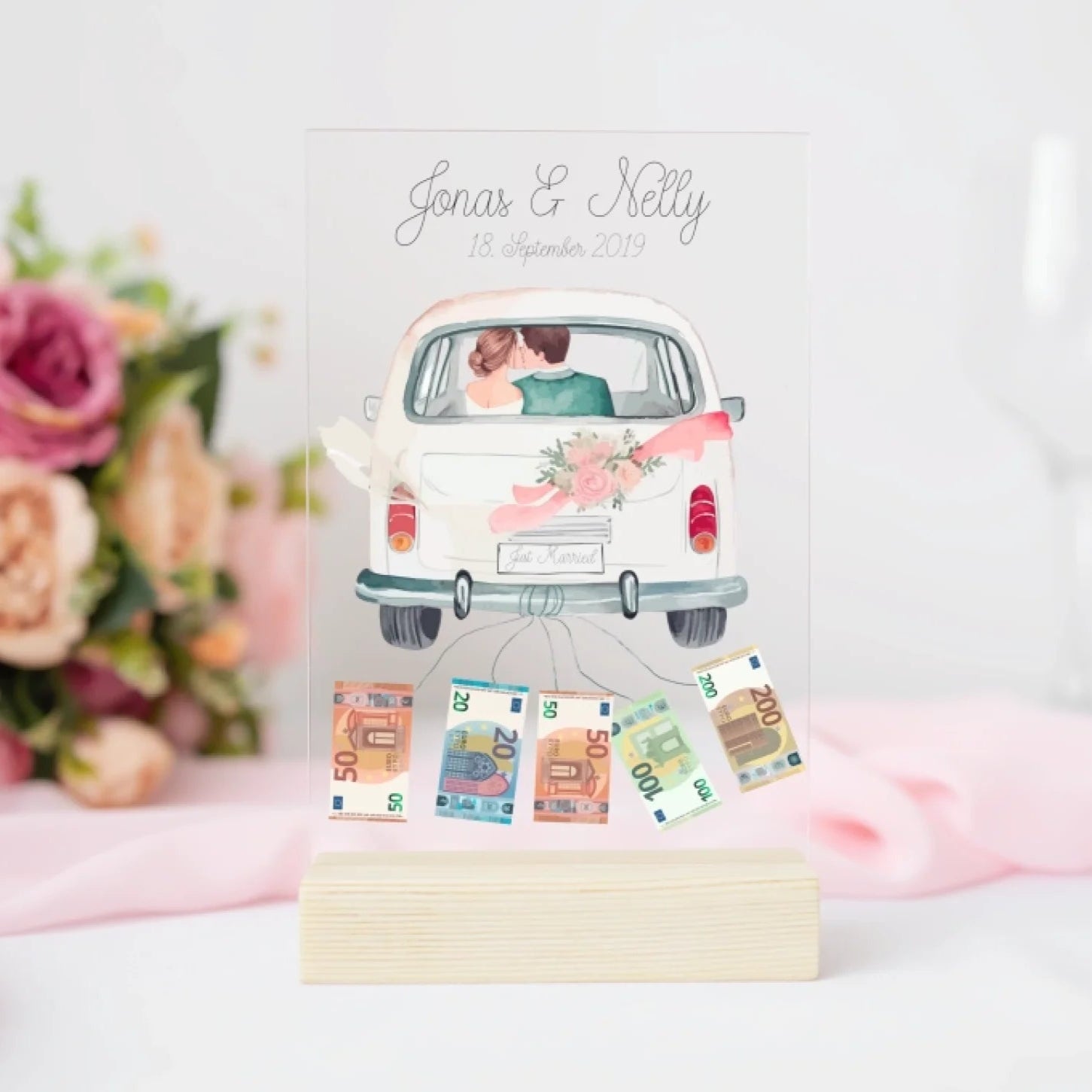 "Just Married" - Personalized Acrylic Glass | Wedding Gift