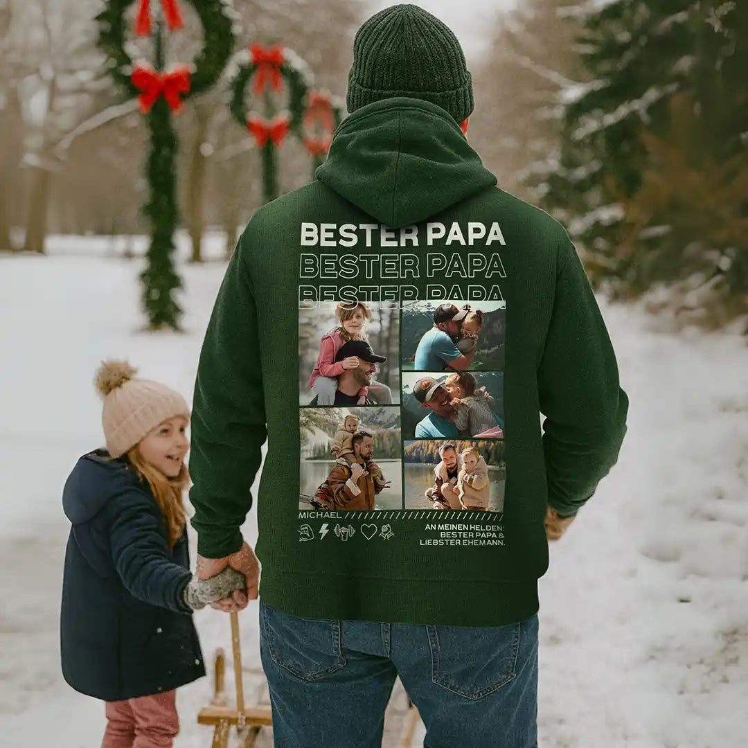“Papa” - Personalisierter Hoodie mit Fotos