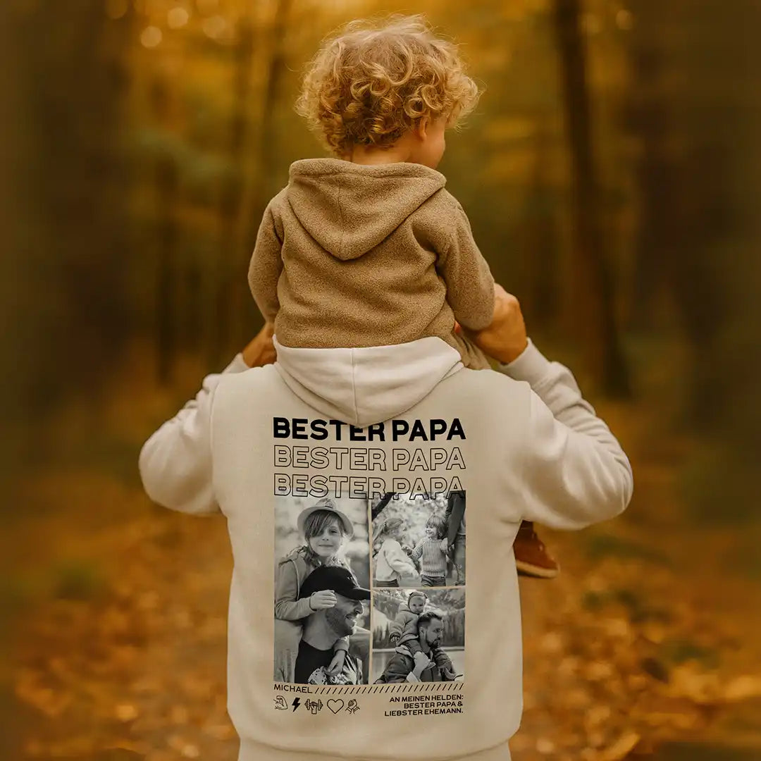 “Papa” - Personalisierter Hoodie mit Fotos
