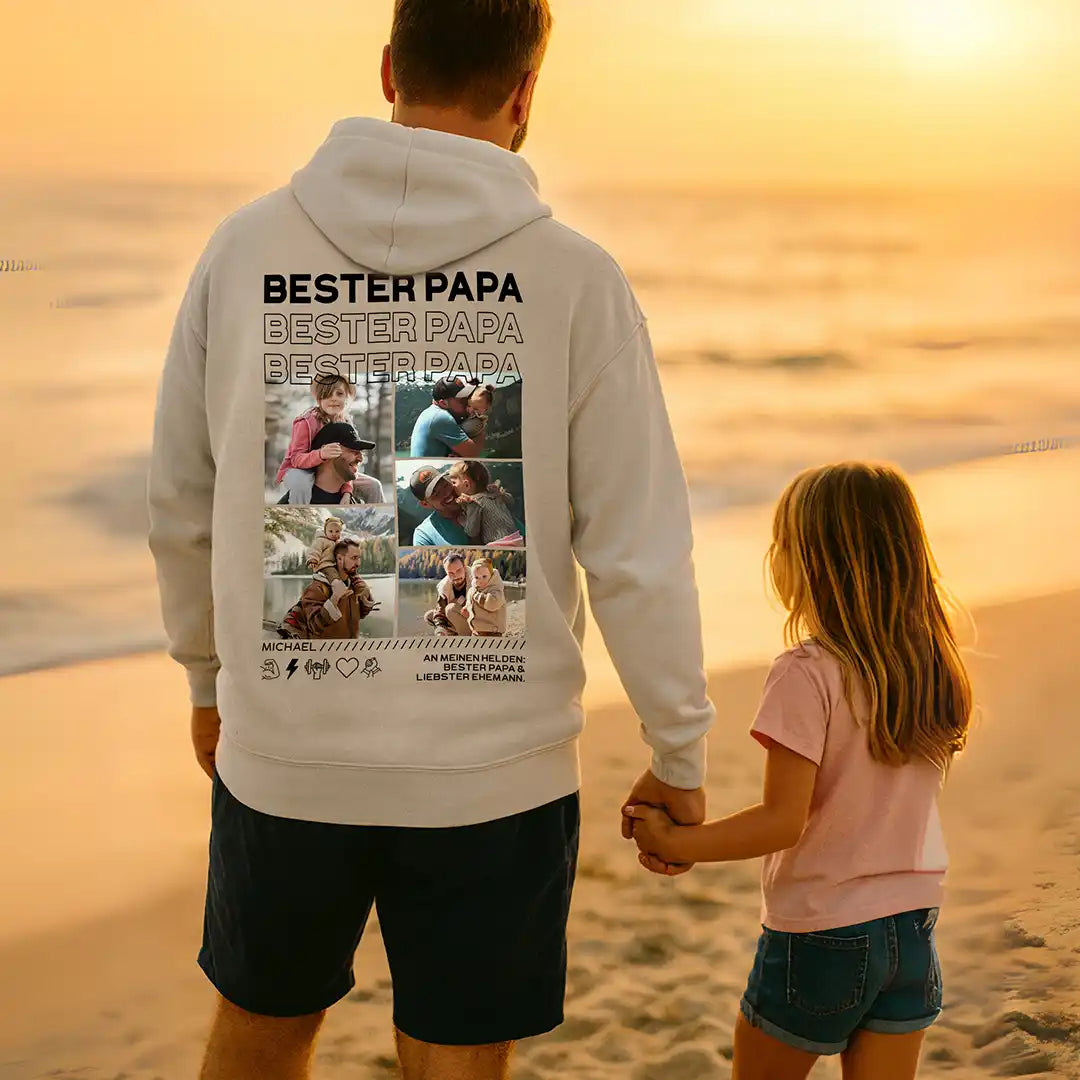 “Papa” - Personalisierter Hoodie mit Fotos