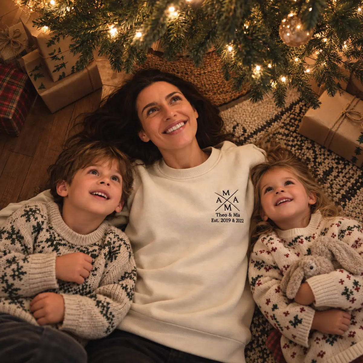 "Mama Crossedâ - Personalisiertes Sweatshirt mit Kindernamen und Datum
