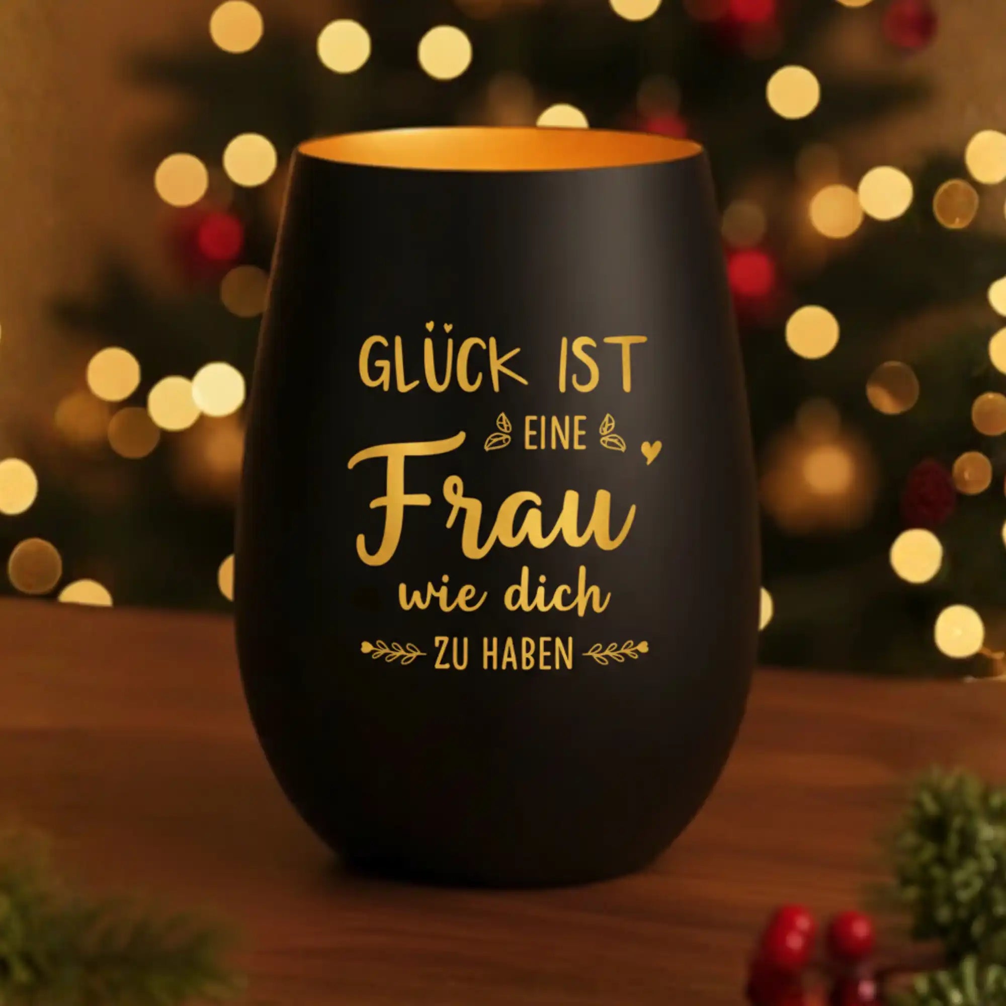 "GLÜCK IST" - Windlicht