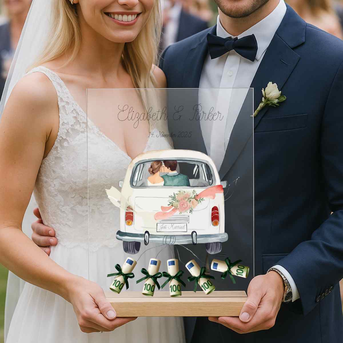 "Just Married" - Personalized Acrylic Glass | Wedding Gift