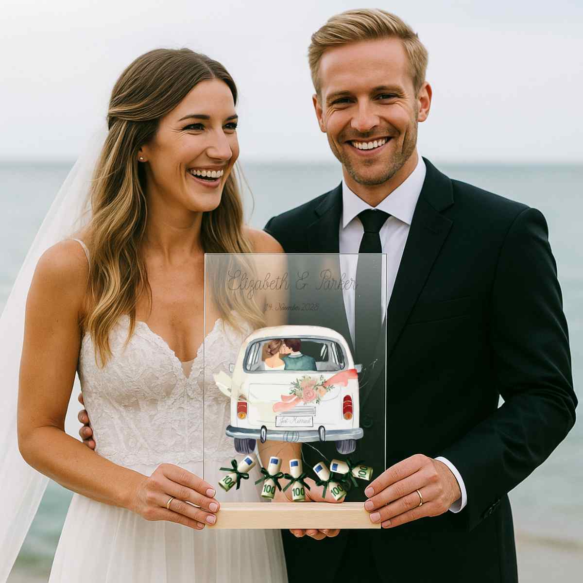 "Just Married" - Personalized Acrylic Glass | Wedding Gift