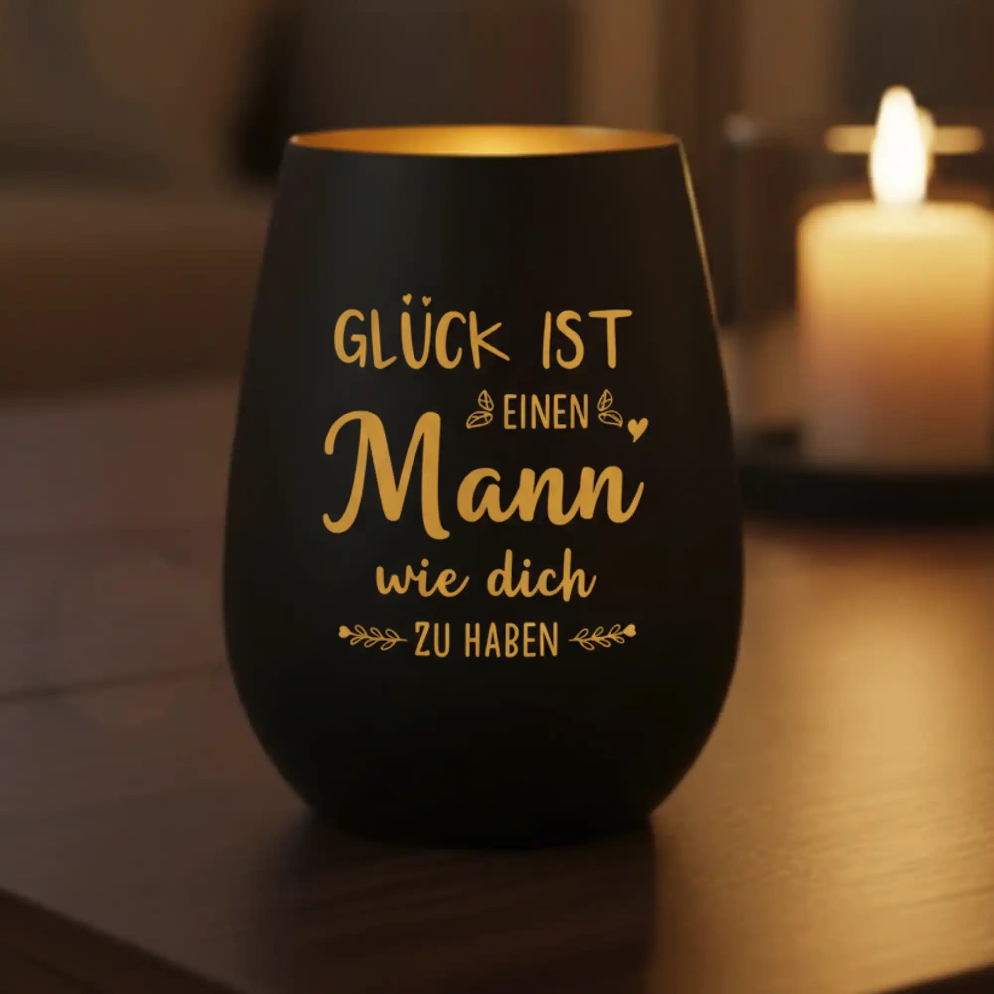 "GLÜCK IST" - Windlicht