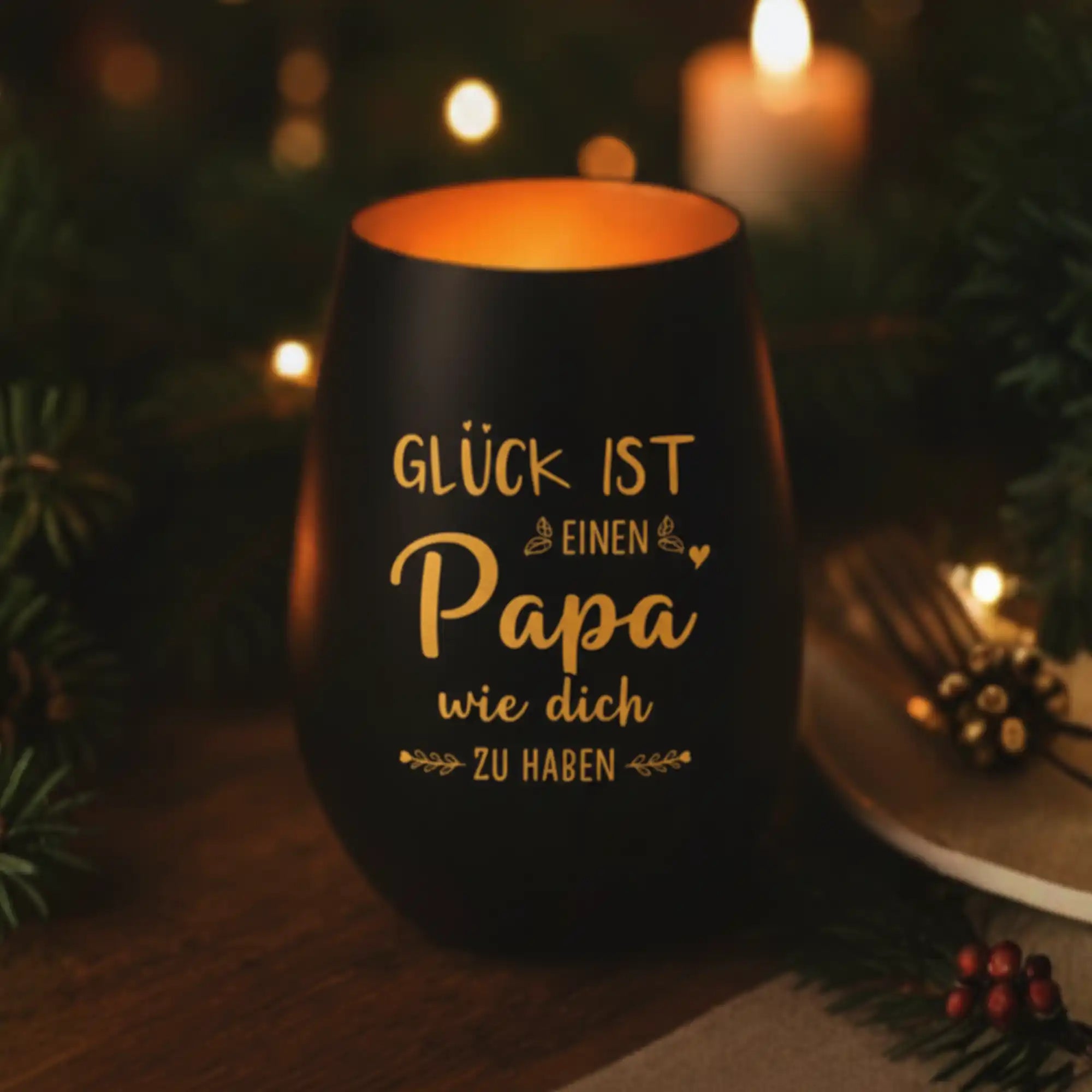 "GLÜCK IST" - Windlicht