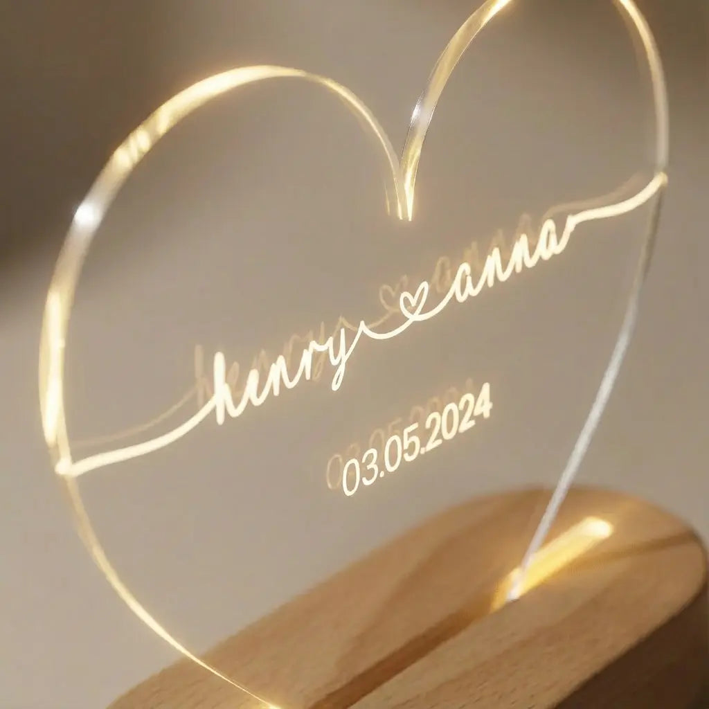 "Für immer" - Personalisiertes Herz Nachtlicht