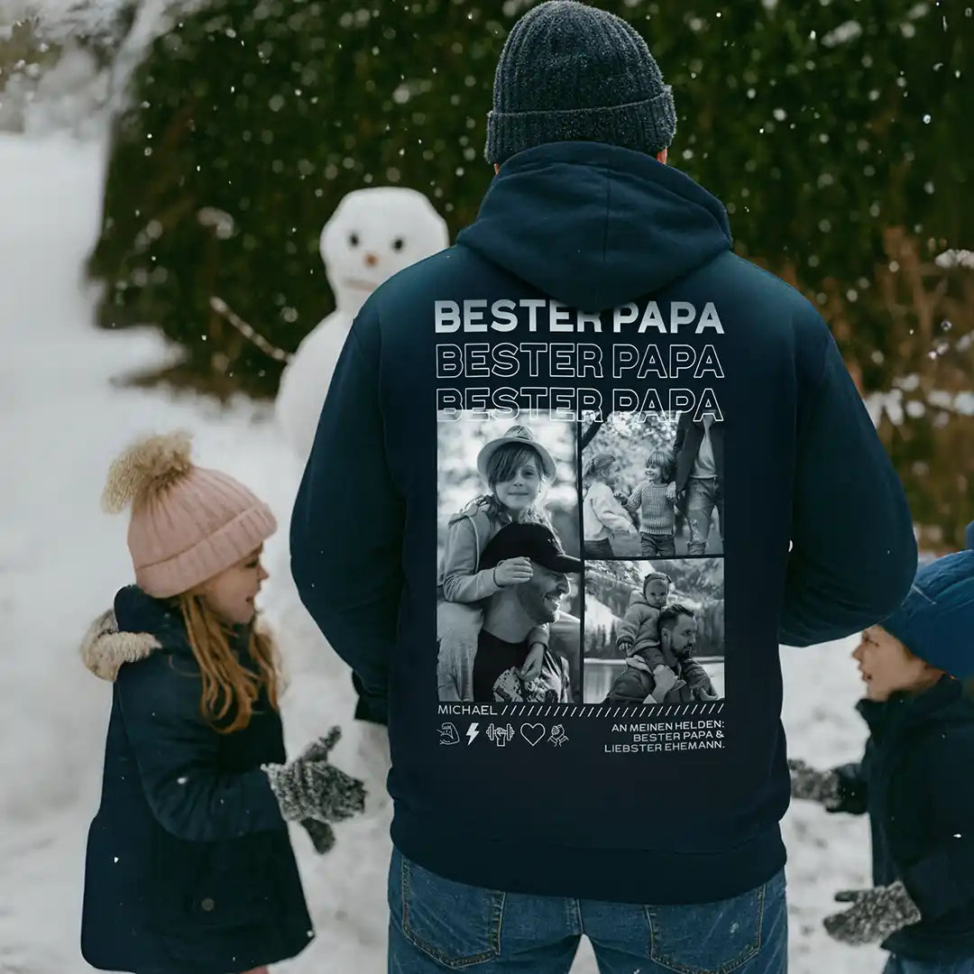 “Papa” - Personalisierter Hoodie mit Fotos