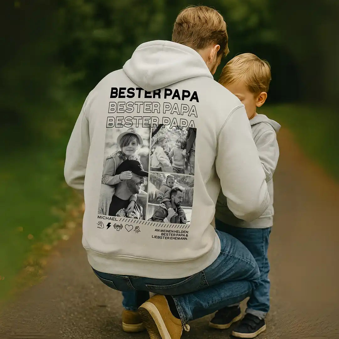 “Papa” - Personalisierter Hoodie mit Fotos