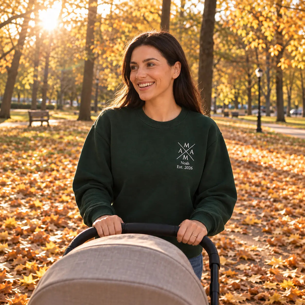 "Mama Crossed” - Personalisiertes Sweatshirt mit Kindernamen und Datum