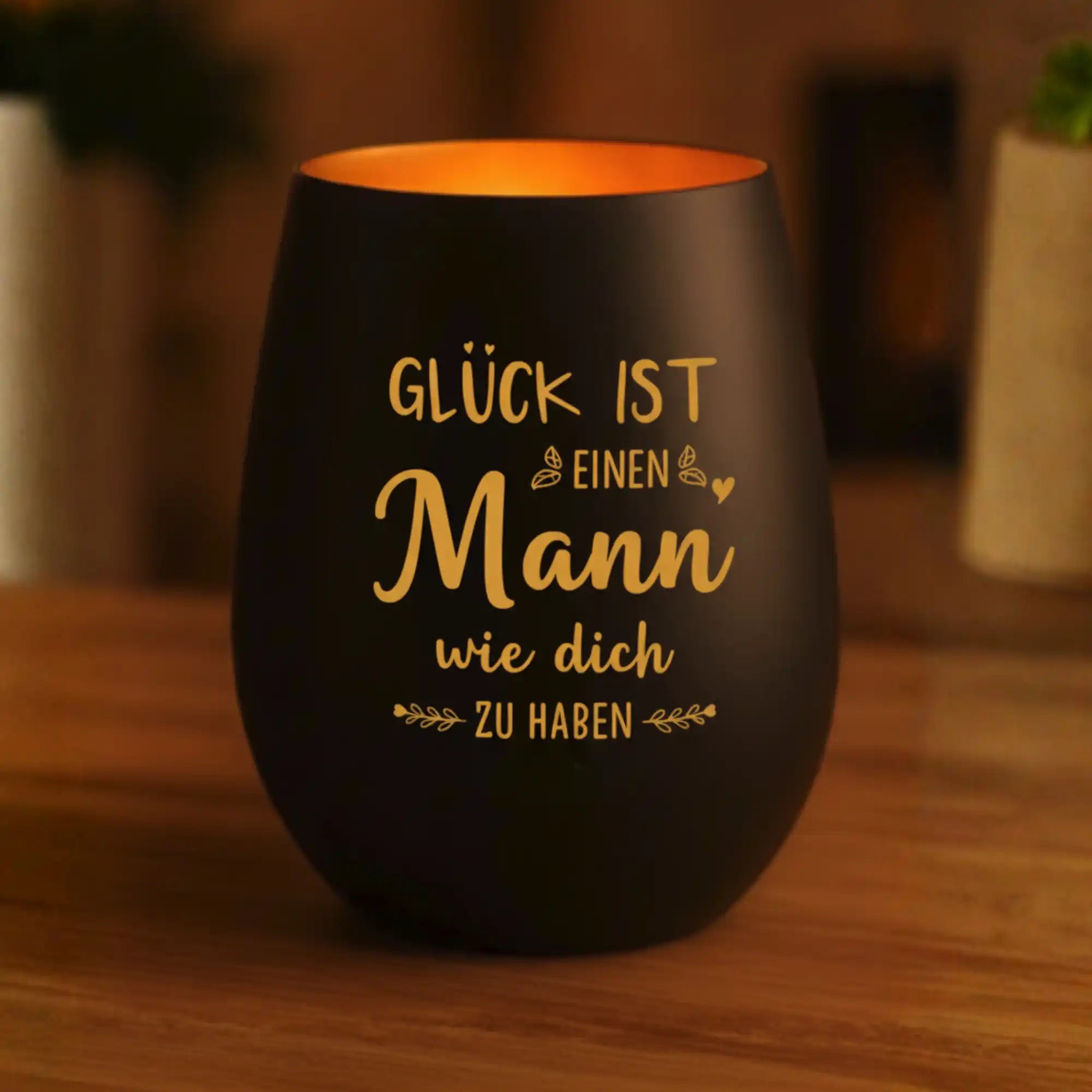 "GLÜCK IST" - Windlicht
