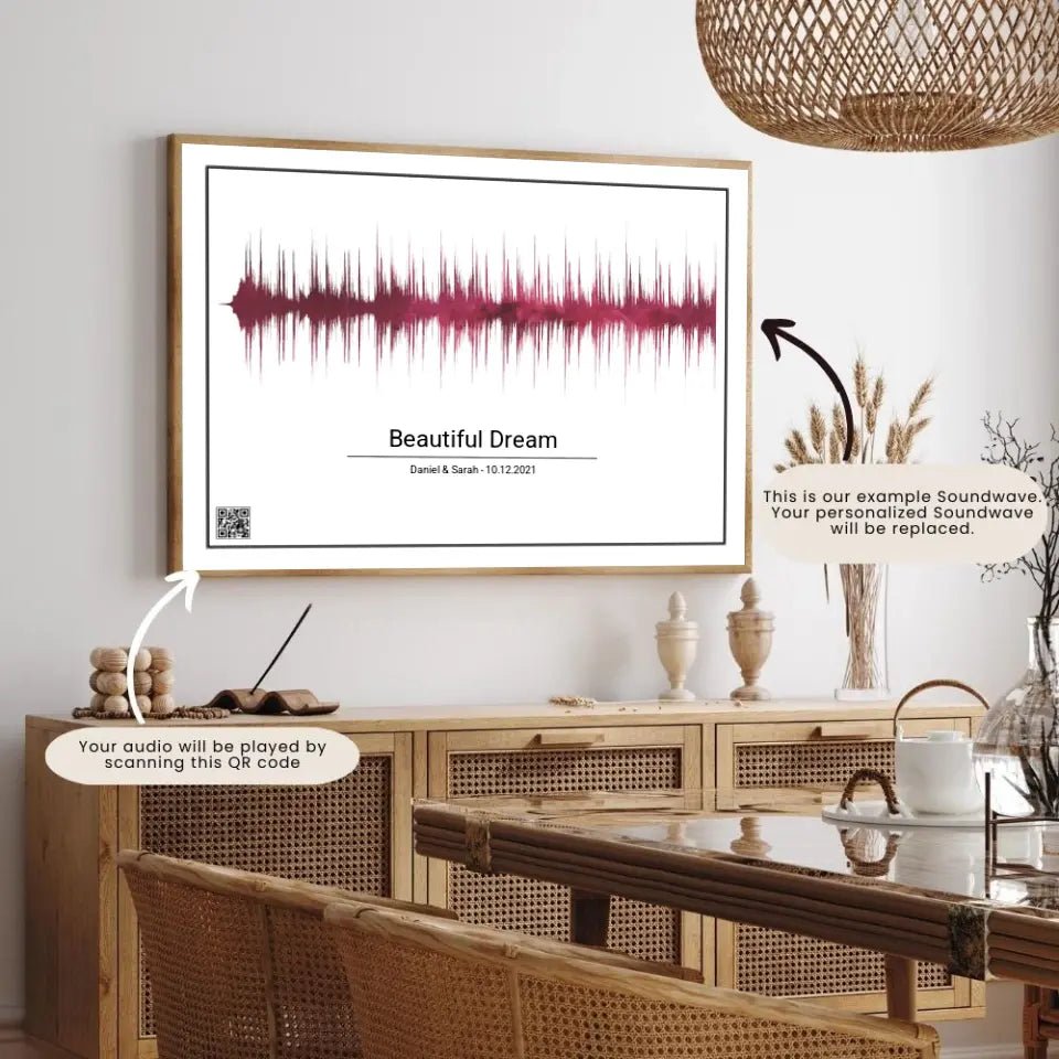 Personalized Soundwave Poster with QR code - Wellentine.de