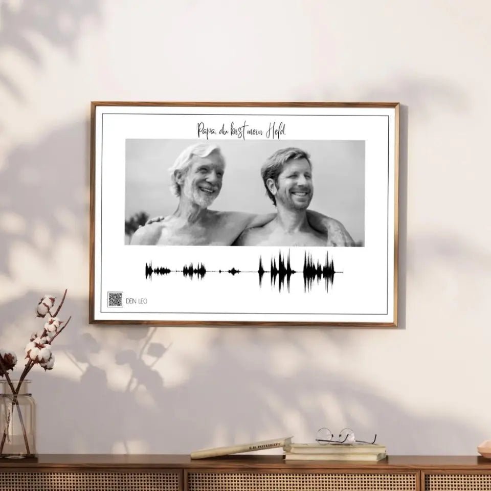 Personalized Soundwave Poster with QR code for Father's Day - Wellentine.de